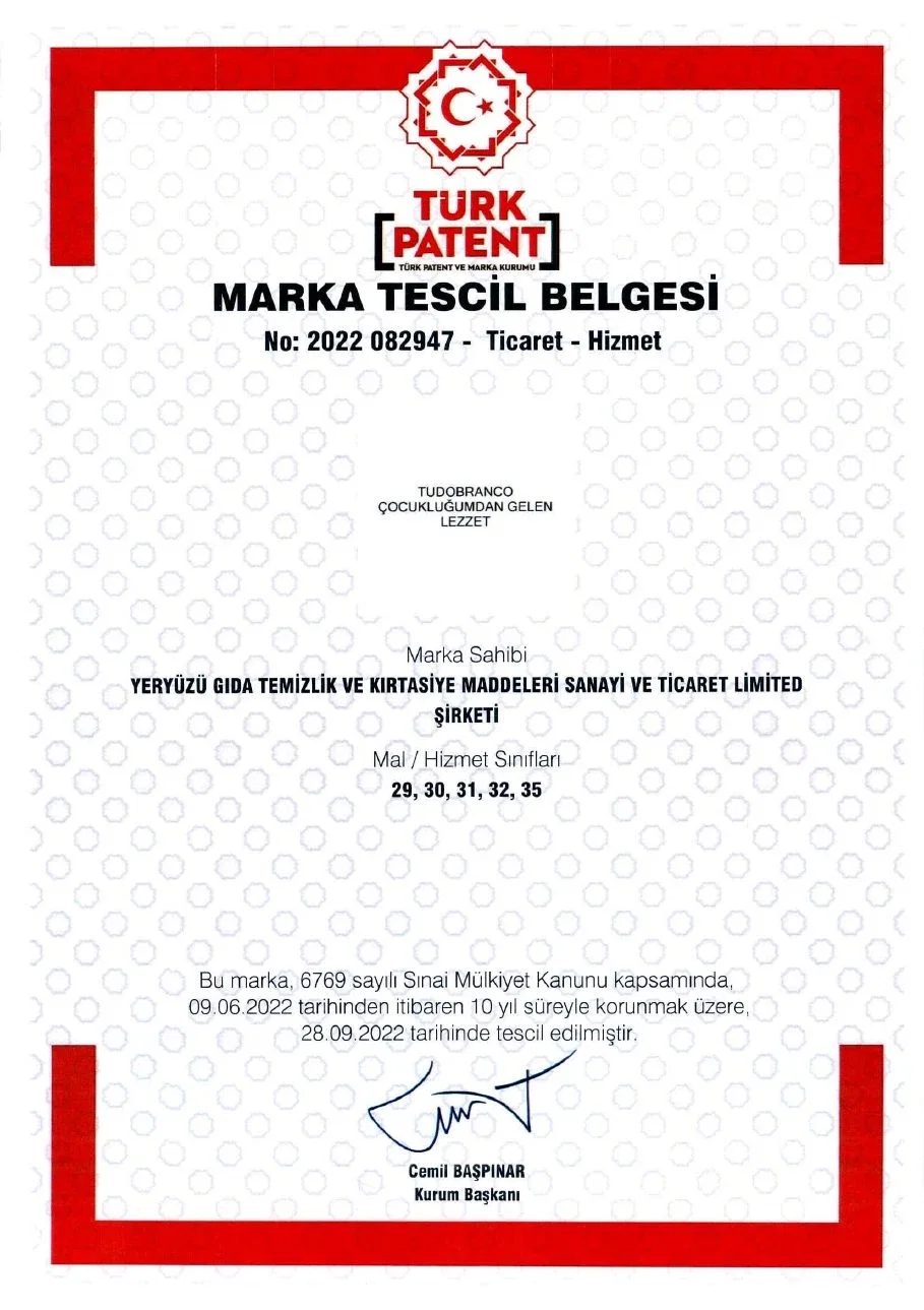 Tudobranco — Turkish Patent and Trademark Office · No 2022 082947