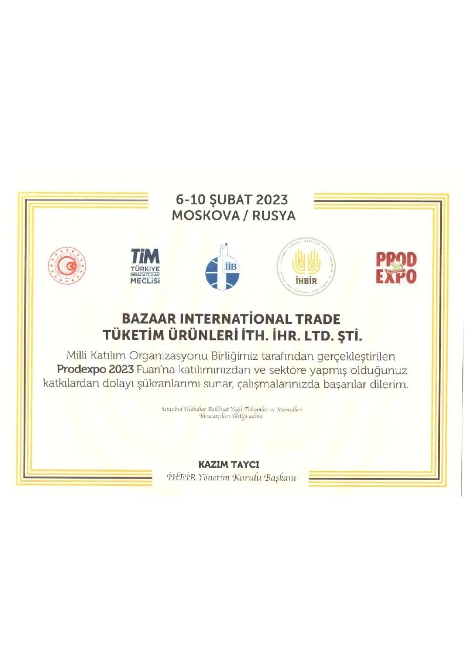 Prodexpo 2023 — Participation certificate · Moscow, Russia