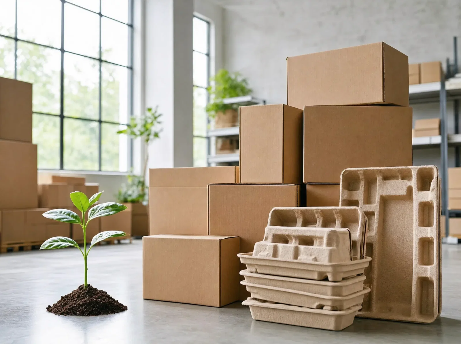 Palletised cartons prepared for a sustainable export shipment