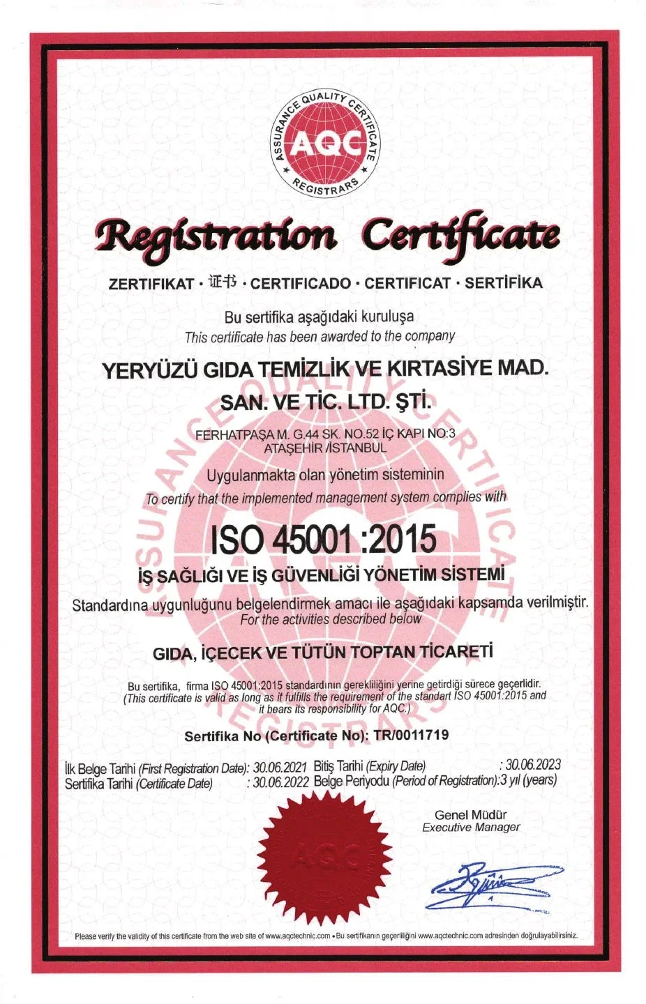 ISO 45001 — Occupational Health & Safety Management